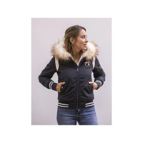 Penelope - Lyon University Bombers Jacket - Navy & Off White