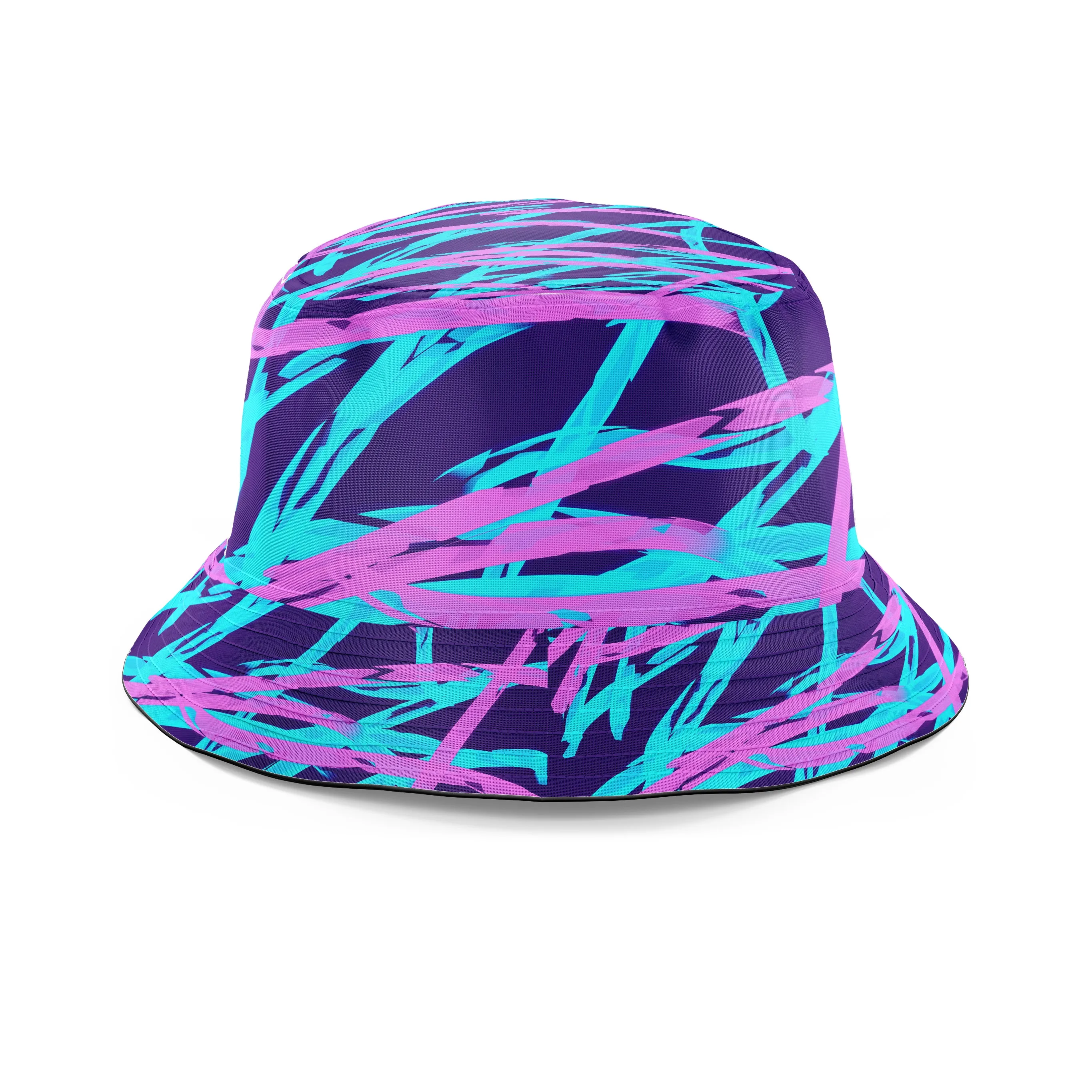 Purple and Blue Rave Abstract Bucket Hat