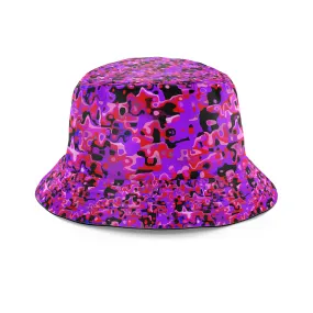 Purple Red and Black Rave Camo Melt Bucket Hat