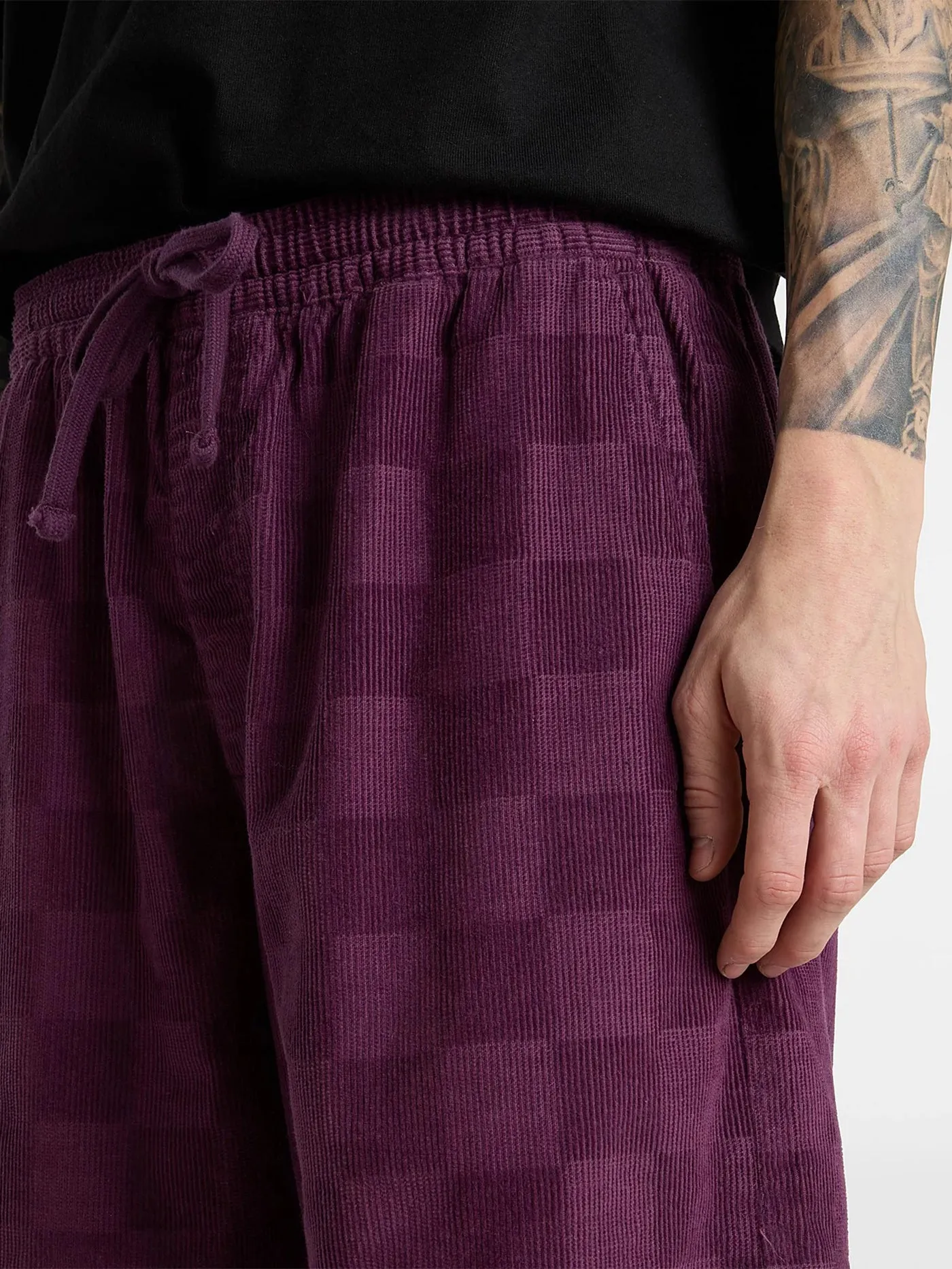 Range Checkerboard Cord Loose Shorts