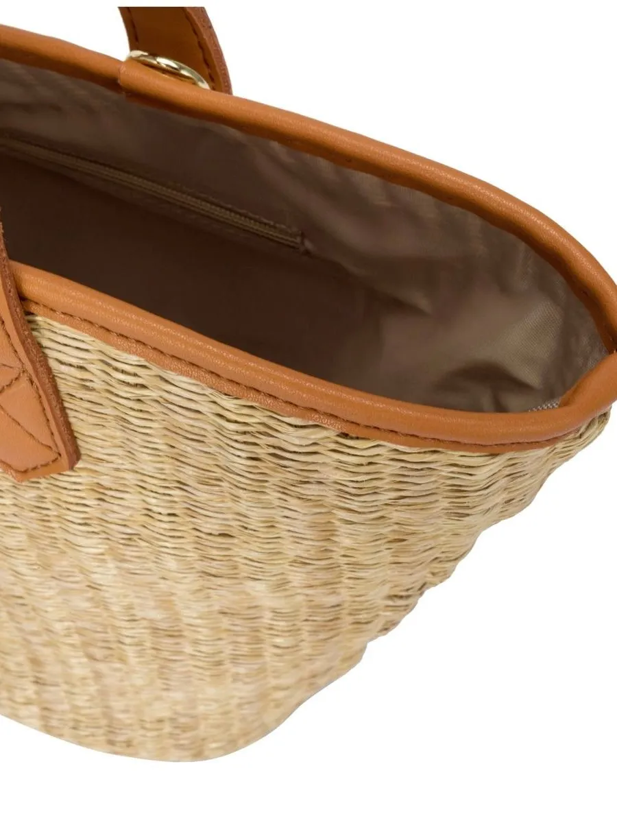 Rattan Bucket Bag - Tan