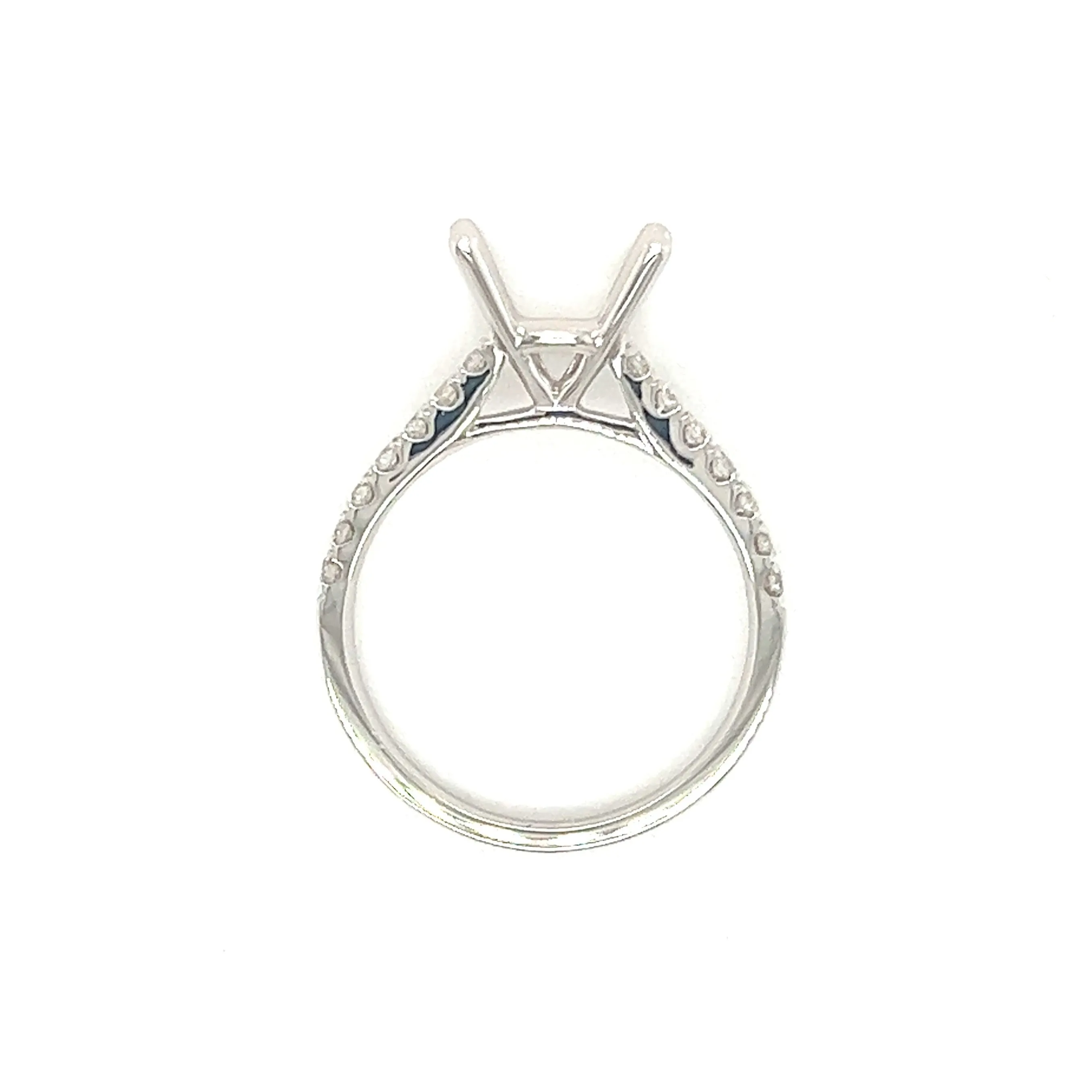 Ring Setting in 14K White Gold with Diamonds