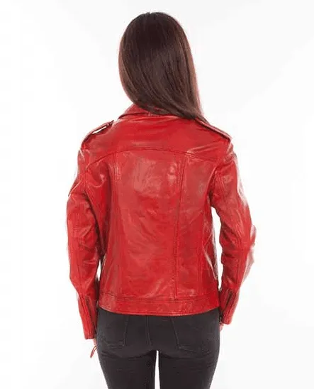 Scully Women's Red Lamb Leather Jacket L1105