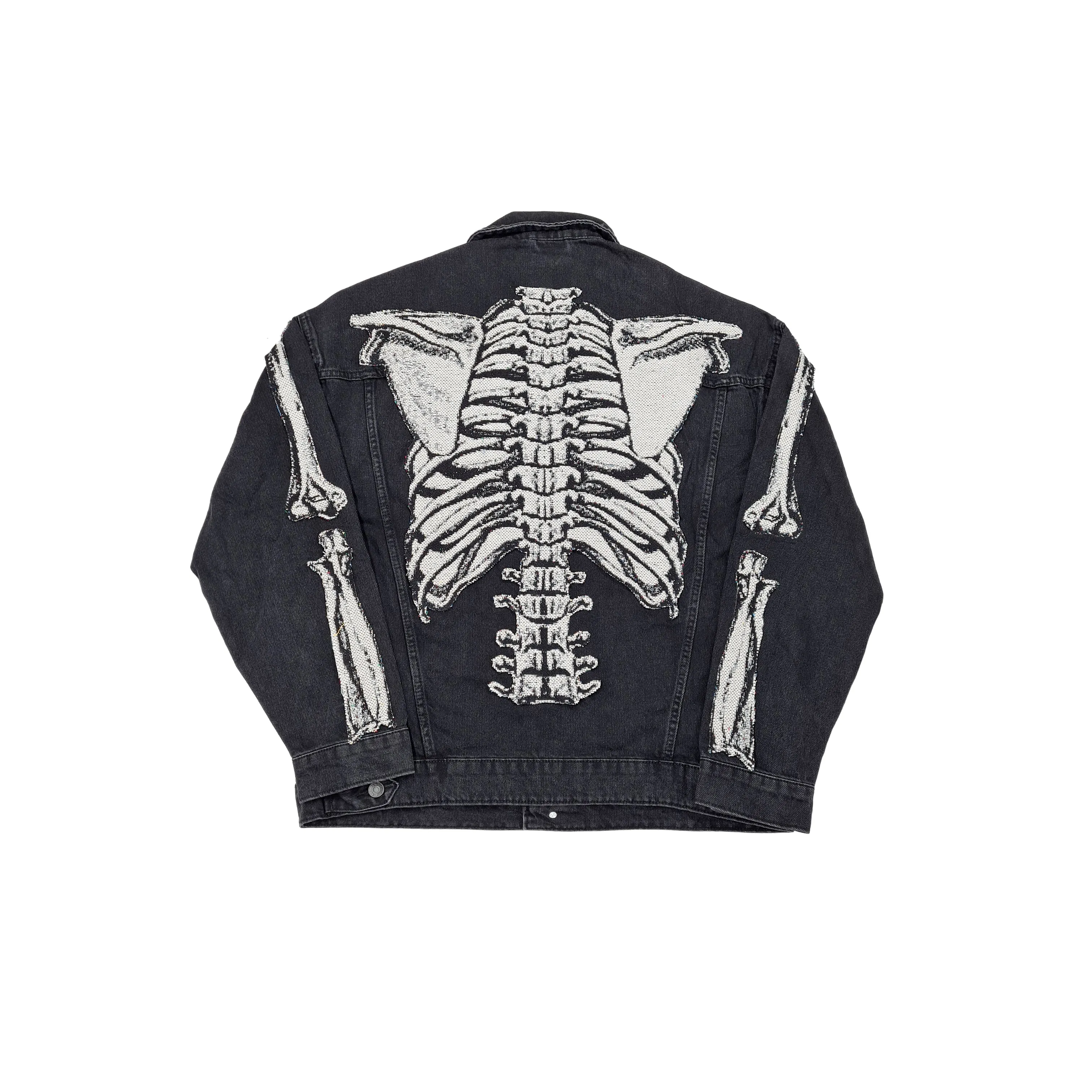 Skull Denim Black Jacket