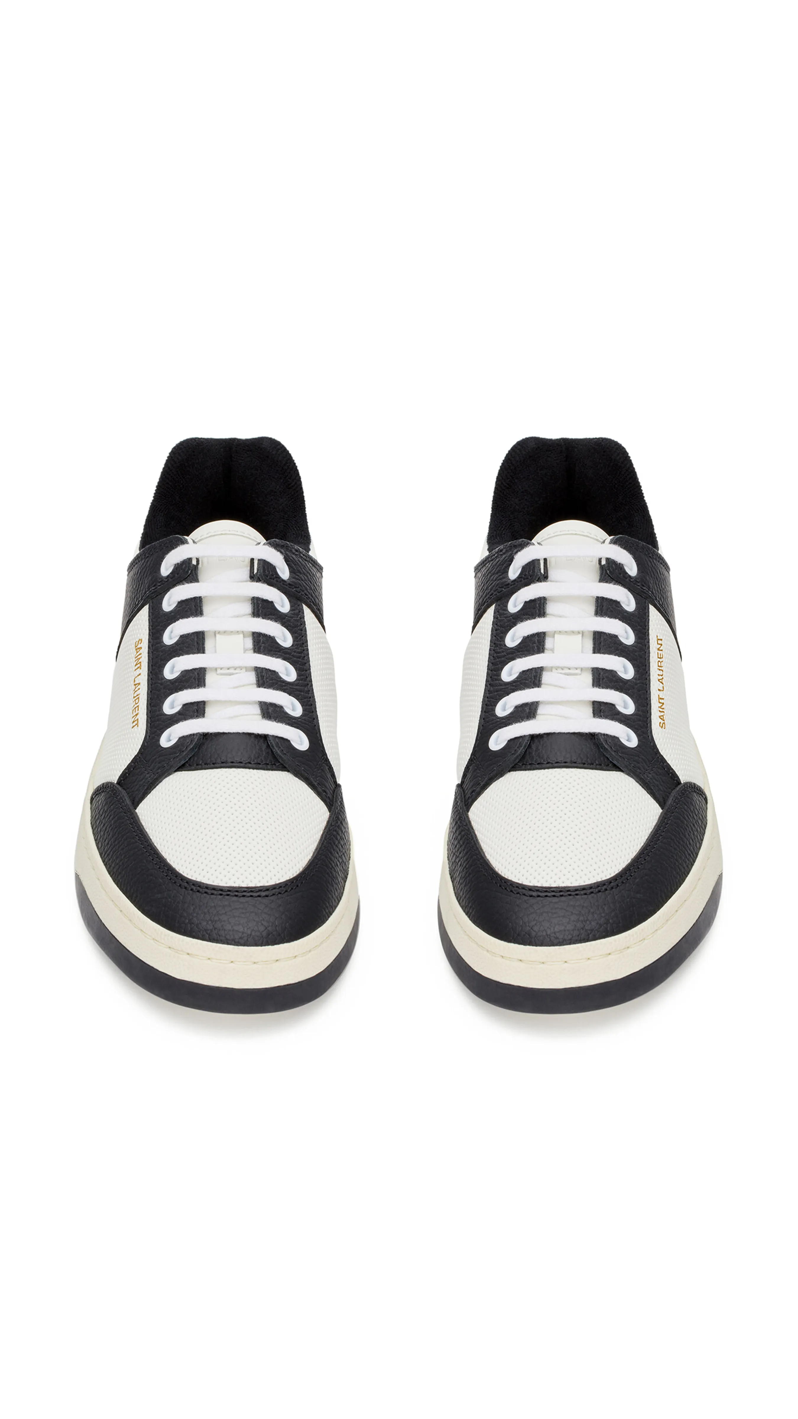 SL/61 Sneakers in Grained Leather - White/Black