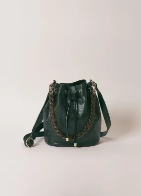 Small Livio Bucket Bag in Green