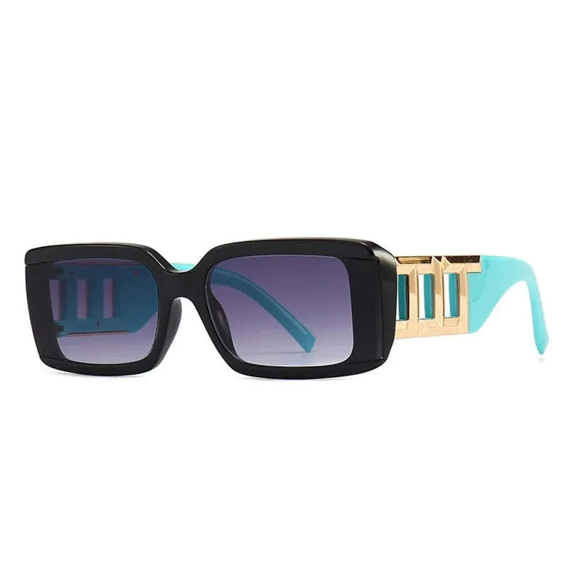 Small Rectangle Women Punk Luxury Vintage Shades Eyewear UV400 Sunglasses