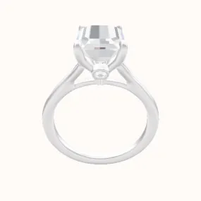 Split Cathedral Engagement Ring With Accent Diamond Head