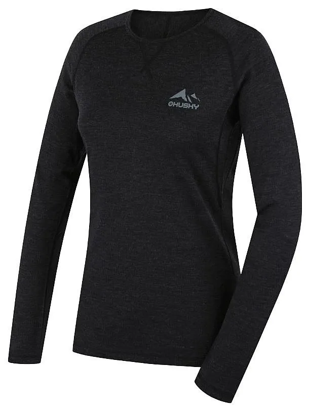 T-Shirt Husky Merino Merow LS - Black - women´s