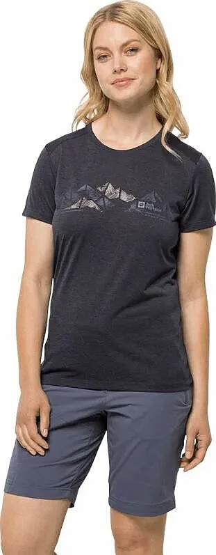 T-Shirt Jack Wolfskin Crosstrail Graphic - Graphite - women´s