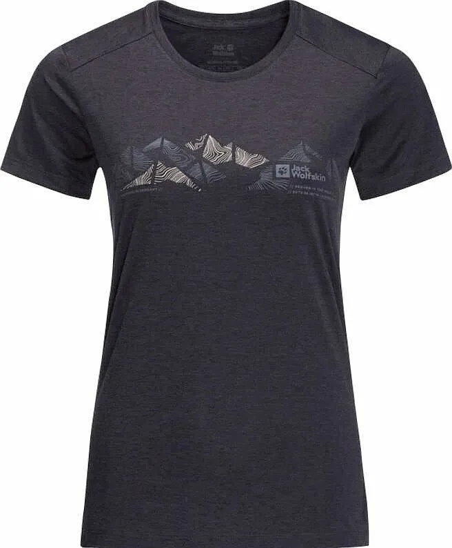 T-Shirt Jack Wolfskin Crosstrail Graphic - Graphite - women´s