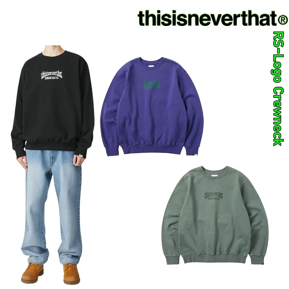 thisisneverthat  |Unisex Street Style Plain Cotton Logo Sweatshirts