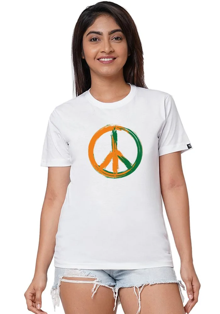 Tri Colour Peace Women T-Shirt