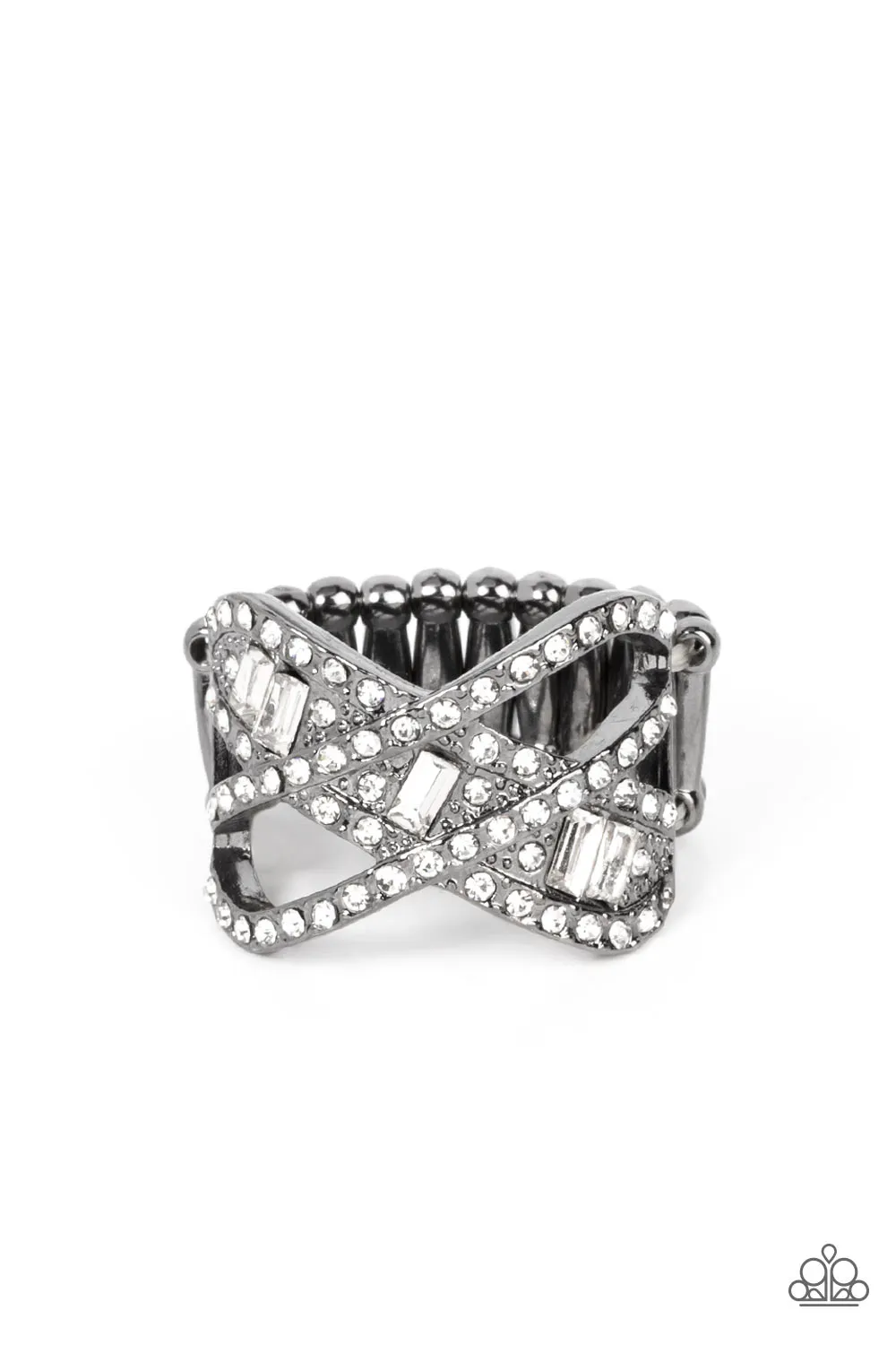 Triple Threat Twinkle - Black ~ Paparazzi Ring