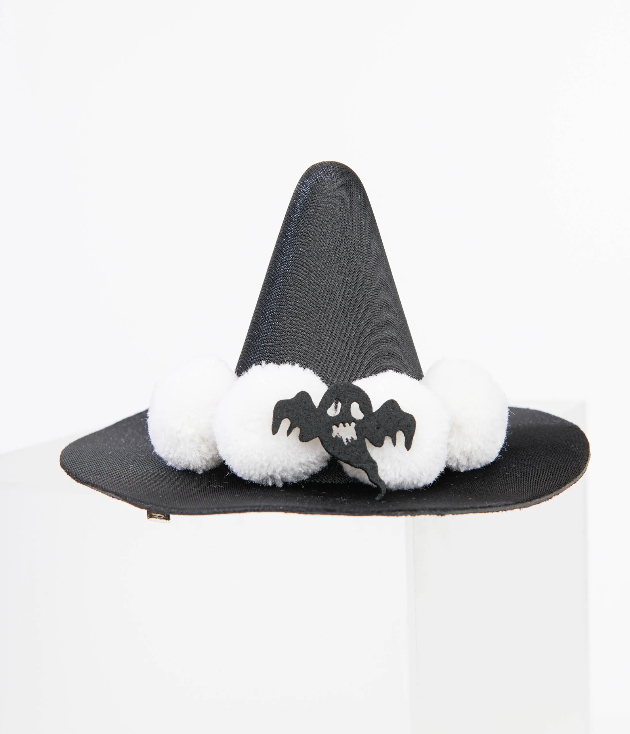 Unique Vintage Black & White Witch Hat Hair Clip