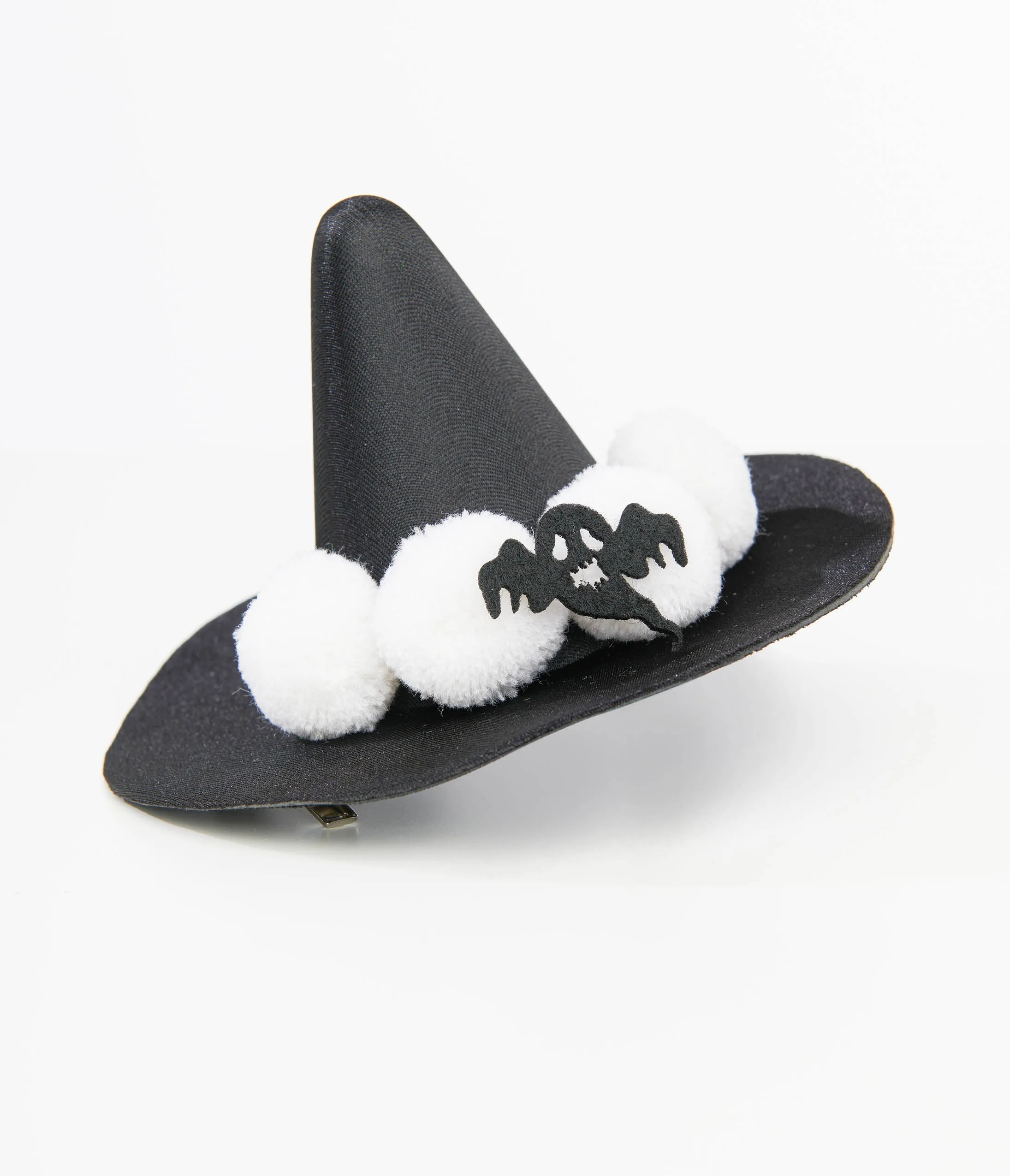 Unique Vintage Black & White Witch Hat Hair Clip