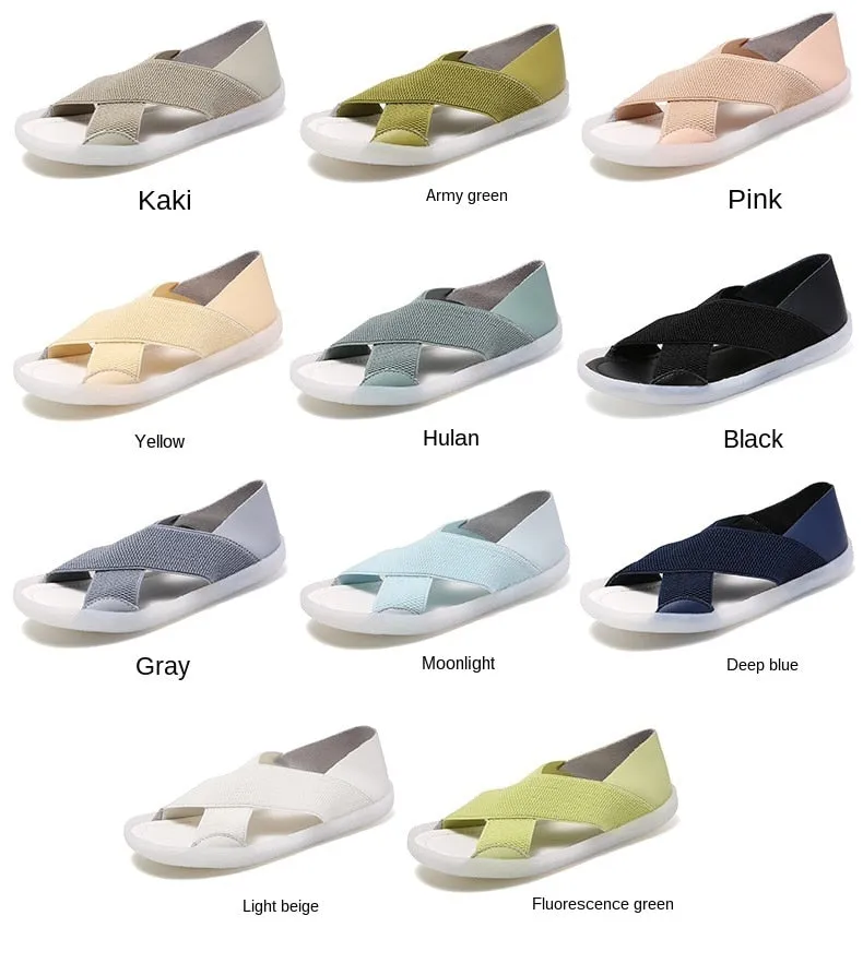 Women's Summer Concise Elastic Stretchy Breathable Slip-On Sandals